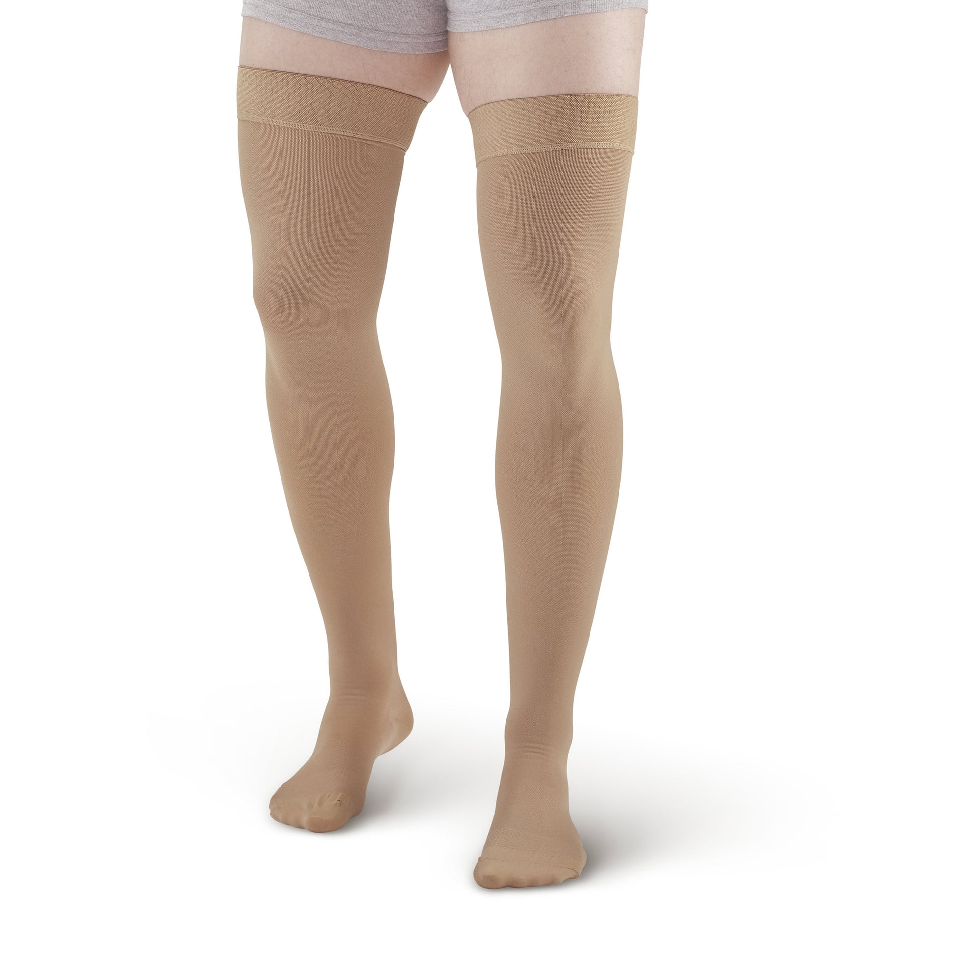 AW Style 205 Medical Support Closed Toe Thigh Highs w/Sili Dot Band - 20-30 mmHg 