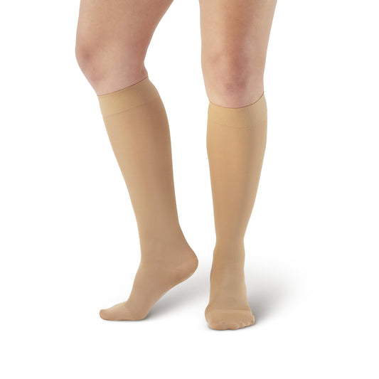 AW 211 Microfiber Opaque Knee Highs 20-30 mmHg - AW Style 211 Microfiber Opaque Closed Toe Knee Highs - 20-30 mmHg -  Sand