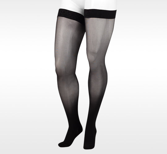 Juzo 2100 Naturally Sheer Thigh Highs w/Silicone Band 15-20 mmHg