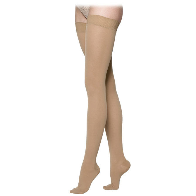 Sigvaris 232 Cotton Open Toe Thigh Highs w/Grip Top - 20-30 mmHg