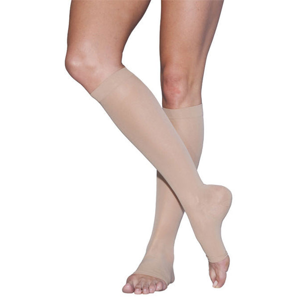 FITLEGS Knee High Open Toe Stockings (x2) - Compression Stockings