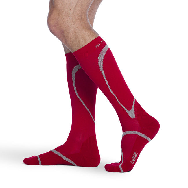 Sigvaris 412 Traverse Knee High Socks - 20-30 mmHg - Red