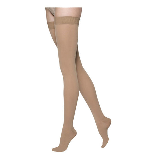 Sigvaris Essential 863 Opaque Women's Thigh Highs w/Grip Top 30-40 mmHg - Sigvaris 863 Select Comfort Women's Closed Toe Thigh Highs w/ Grip Top - 30-40 mmHg