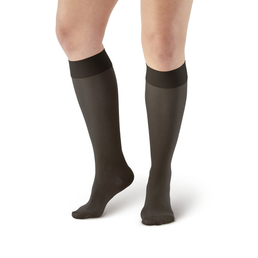 AW Style 380 Signature Sheer Knee Highs 30-40 mmHg - AW Style 380 Signature Sheers Closed Toe Knee Highs - 30-40 mmHg - Black