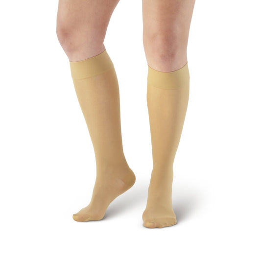 AW Style 380 Signature Sheer Knee Highs 30-40 mmHg - AW Style 380 Signature Sheers Closed Toe Knee Highs - 30-40 mmHg - Beige