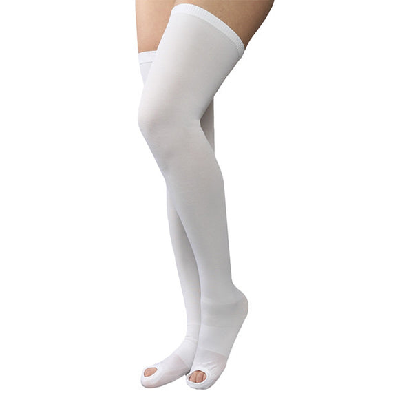 AW Style 320 Anti-Embolism Open Toe Thigh High Stockings - 18 mmHg