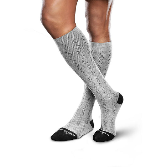 Therafirm Core-Spun Moderate Support Socks Classis Diamond 20-30 mmHg (Grey/Black) - Therafirm Core-Spun Moderate Support Socks- Classis Diamond 20-30 mmHg