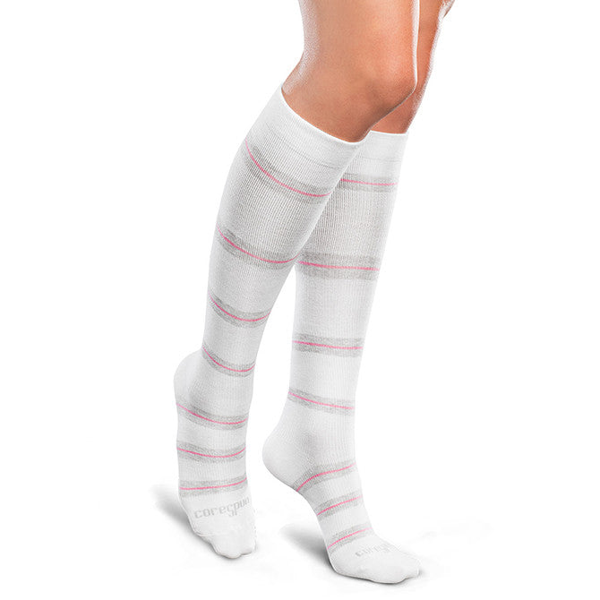 Therafirm Core-Spun Moderate Support Socks- Thin Line 20-30 mmHg