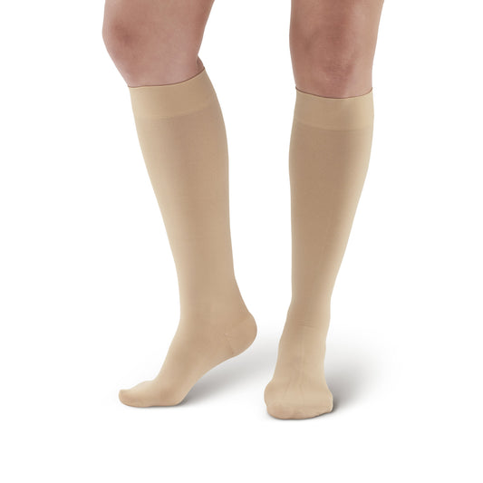 AW 291 Luxury Opaque Knee Highs 20-30 mmHg - AW Style 291 Luxury Opaque Closed Toe Knee Highs - 20-30 mmHg - Beige