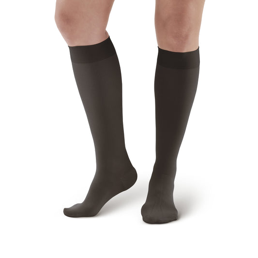 AW 291 Luxury Opaque Knee Highs 20-30 mmHg - AW Style 291 Luxury Opaque Closed Toe Knee Highs - 20-30 mmHg - Black