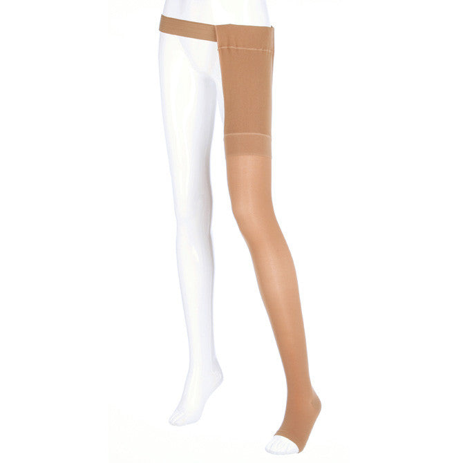 Medi Plus Open Toe Thigh Highs w/Waist Attachment LFT - 20-30 mmHg