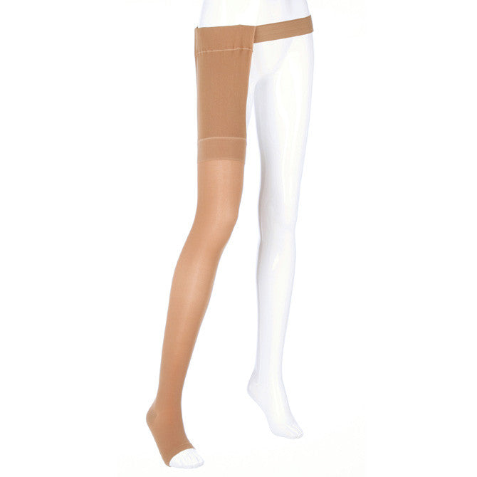 Medi Plus Open Toe Thigh Highs w/Waist Attachment RGT - 20-30 mmHg