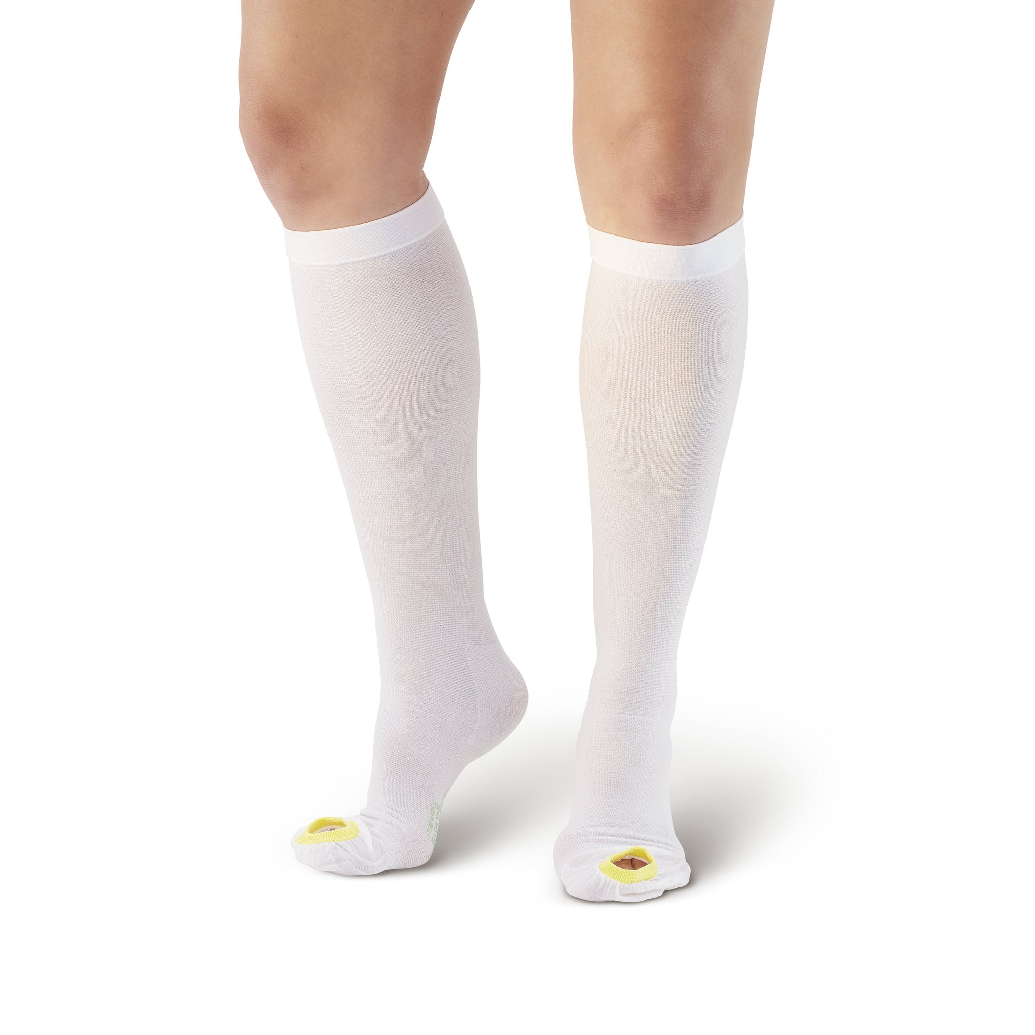 Lifespan Anti-Embolism Stockings, Knee High, Large/Regular, White,  Inspection Toe, #553-03