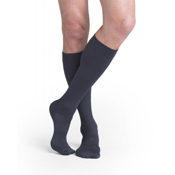 Sigvaris 822 Men's Midtown Microfiber Knee Highs w/ Grip Top - 20-30 mmHg - Black