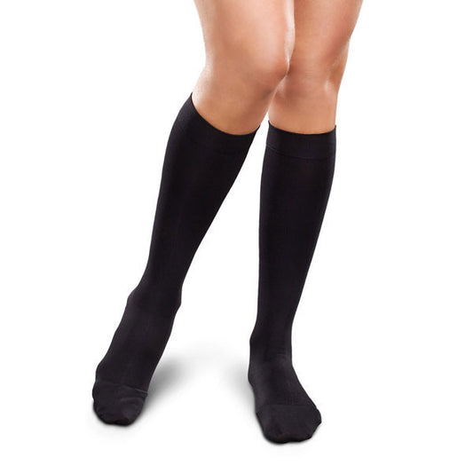 Therafirm EASE Opaque Women's and Men's Knee Highs w/Silicone 20-30 mmHg - Therafirm EASE Opaque Women's and Men's Knee Highs w/Silicone - 20-30 mmHg - Black