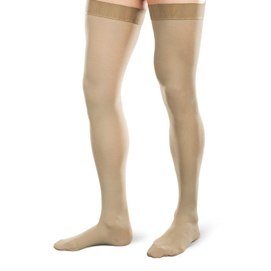 Therafirm EASE Opaque Men's Thigh Highs w/Silicone Band 15-20 mmHg - Therafirm EASE Opaque Men's Thigh Highs w/Silicone Band - 15-20 mmHg -Khaki