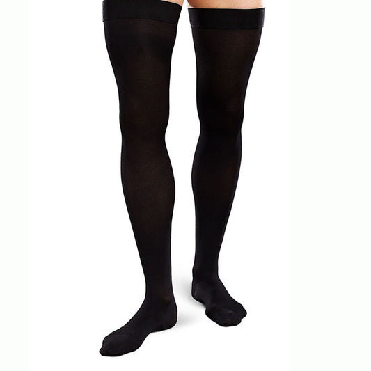 Therafirm EASE Opaque Men's Thigh Highs w/Silicone Band 30-40 mmHg - Therafirm EASE Opaque Men's Thigh Highs w/Silicone Band - 30-40 mmHg - Black