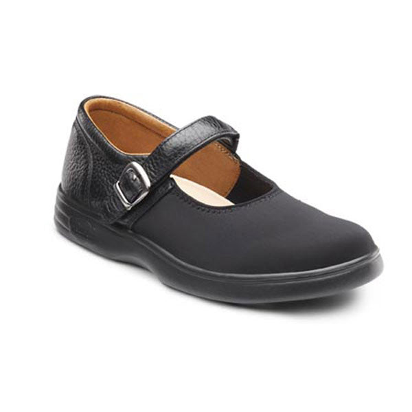 Dr. Comfort Women's Merry-Jane Shoes - Black Lycra 