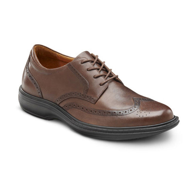 Dr. Comfort Men's Wing Dress Shoes - Chestnut