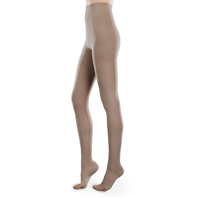 Therafirm EASE Sheer Open Toe Pantyhose - 15-20 mmHg - Sand