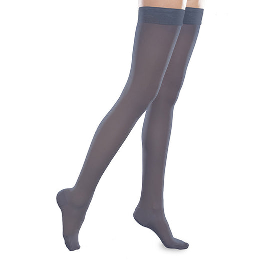 Therafirm EASE Sheer Thigh Highs w/Silicone Band 15-20 mmHg - Therafirm EASE Sheer Closed Toe Thigh Highs w/Silicone Band - 15-20 mmHg - Navy 