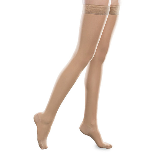 Therafirm EASE Sheer Thigh Highs w/Silicone Band 15-20 mmHg - Therafirm EASE Sheer Closed Toe Thigh Highs w/Silicone Band - 15-20 mmHg - Sand