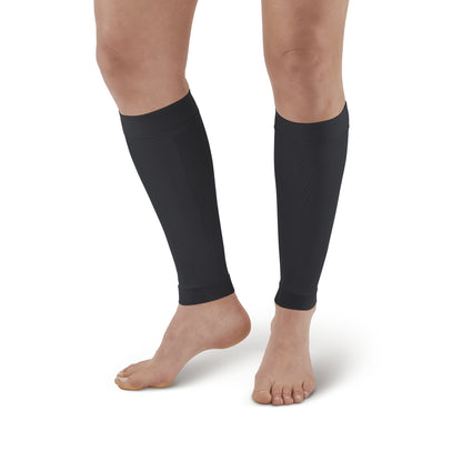 AW 5101 Microfiber Compression Leg Sleeves - 20-30 mmHg (Pair) Black