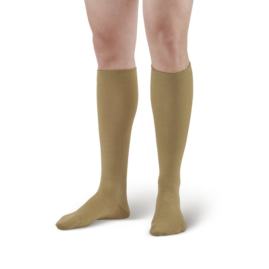 AW 624 Men's Premium Rayon Knee High Socks 8-15 mmHg - AW Style 624 Men's Premium Rayon Knee High Socks - 8-15 mmHg - Khaki