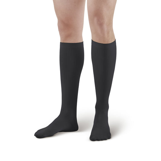 AW 638 Men's Microfiber Knee High Socks 8-15 mmHg - AW Style 638 Men's Microfiber Knee High Socks - 8-15 mmHg - Black