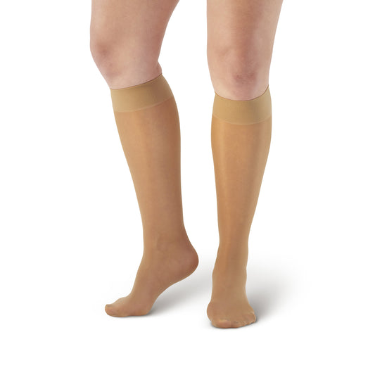 AW 76 Soft Sheer Knee Highs 8-15 mmHg - AW Style 76 Soft Sheer Knee Highs - 8-15 mmHg - Natural