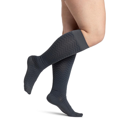 Sigvaris Style 832 Microfiber Patterns Men's Socks 20-30 mmHg - Sigvaris Style 832 Microfiber Patterns Men's Closed Toe Socks - 20-30 mmHg Graphite Chevron