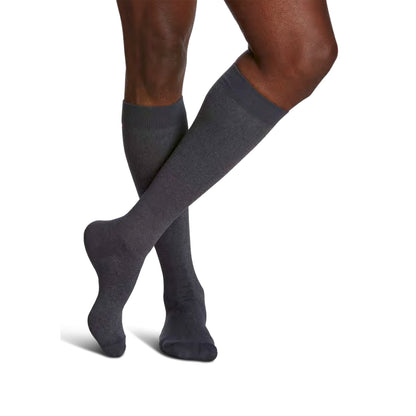 Sigvaris Style 832 Microfiber Patterns Men's Closed Toe Socks - 20-30 mmHg Graphite Heather