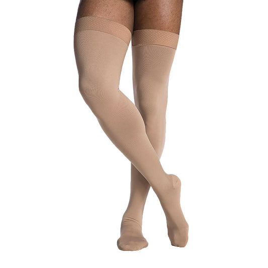 Sigvaris Dynaven 971 Men's Thigh Highs w/Grip Top 15-20 mmHg - Sigvaris Dynaven 971 Men's Closed Toe Thigh Highs w/Grip Top - 15-20 mmHg Beige