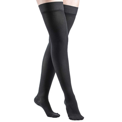 Sigvaris Dynaven 973 Access Women's Closed Toe Thigh Highs w/Grip Top - 30-40 mmHg Black