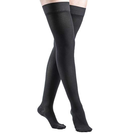 Sigvaris Dynaven 973 Access Women's Thigh Highs w/Grip Top 30-40 mmHg - Sigvaris Dynaven 973 Access Women's Closed Toe Thigh Highs w/Grip Top - 30-40 mmHg Black