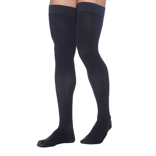 Sigvaris Dynaven 972 Access Men's Thigh Highs 20-30 mmHg - Sigvaris Dynaven 972 Access Men's Closed Toe Thigh Highs - 20-30 mmHg Black