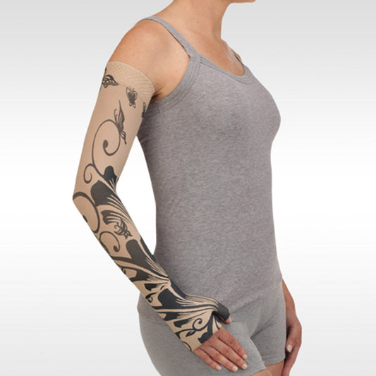 Juzo Soft 2000 Print Butterfly Flower Henna Armsleeve 15-20 mmHg - Juzo Soft 2000 Print Butterfly Armsleeve Flower Henna