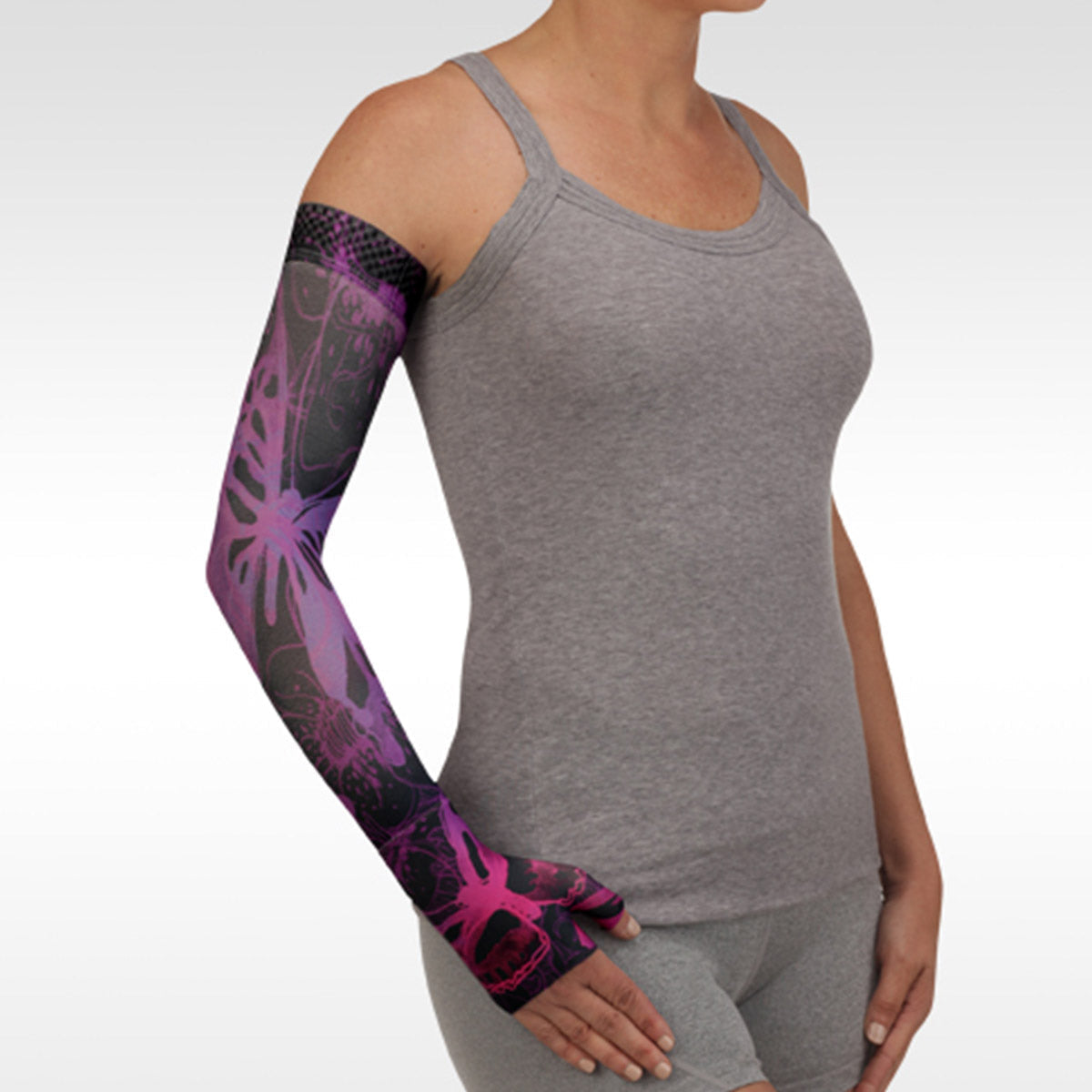 Juzo Soft 2002 Print Butterfly Armsleeve Butterfly Psychedelic Purple