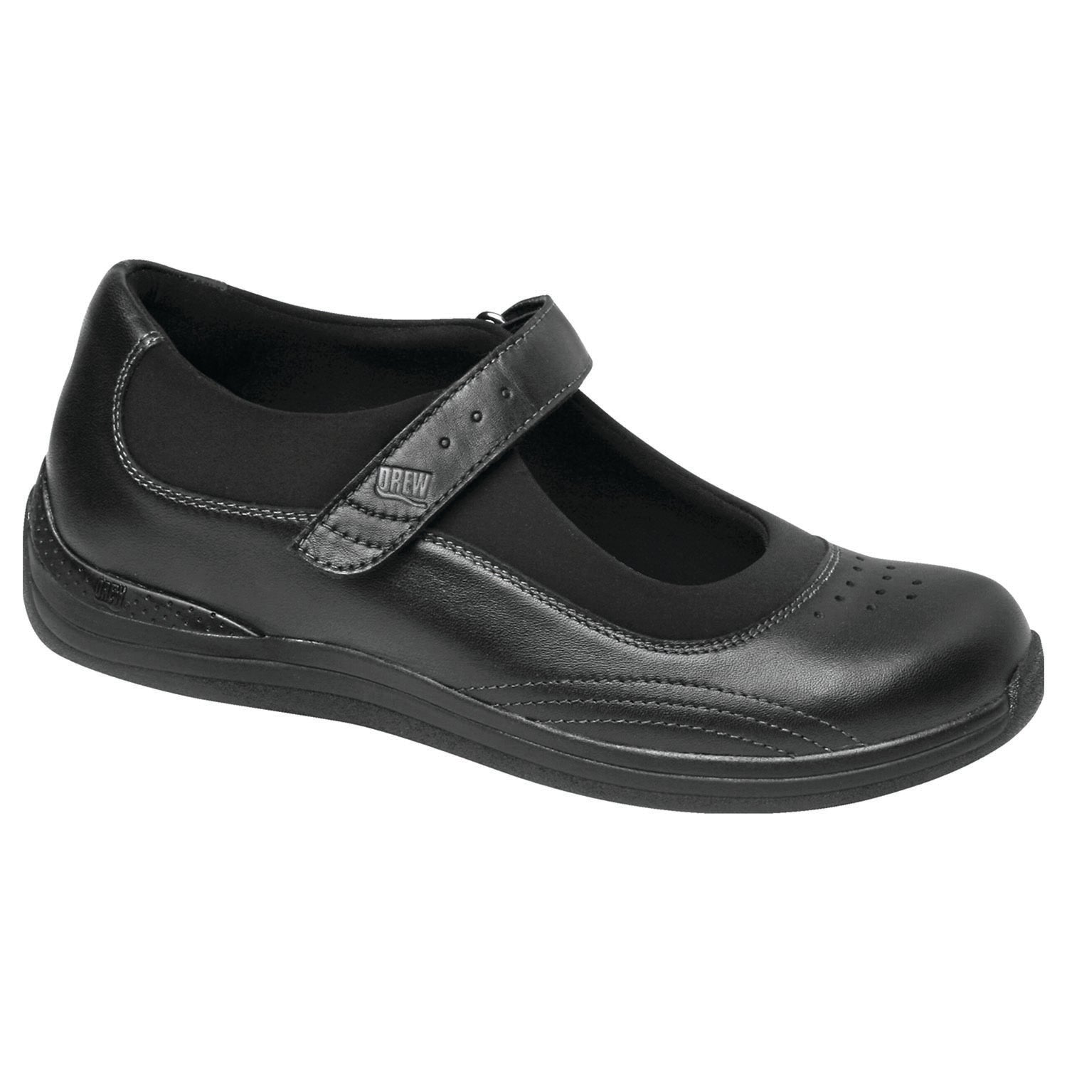 Drew Women's Active Rose Shoes Black Full Grain Leather