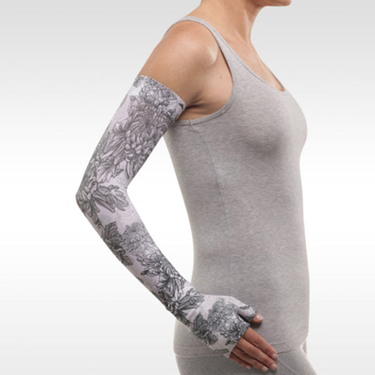 Juzo Soft 2000 Print Floral Gray Armsleeve 15-20 mmHg - Juzo Soft 2000 Seasonal Print Floral Armsleeve  Floral Grey