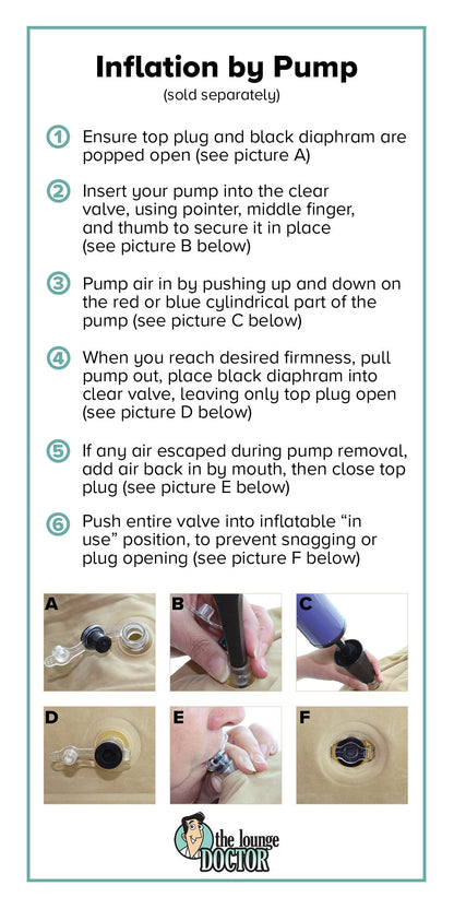 Inflatable Lounge Doctor Leg Rest - Directions Pump