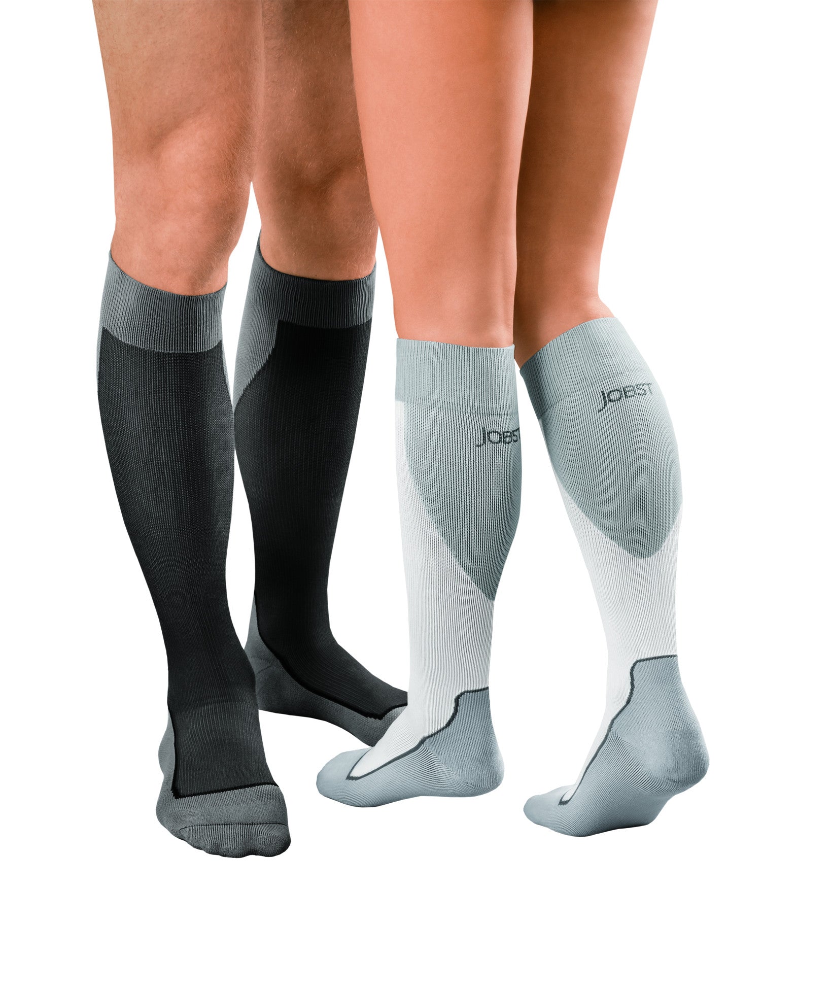 YoU Compression® White & Black Sole Ankle Socks 20-30 mmHg – YoU