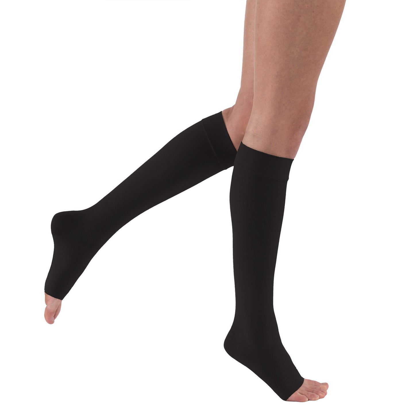 Jobst Relief Open Toe Knee Highs - 15-20 mmHg Black