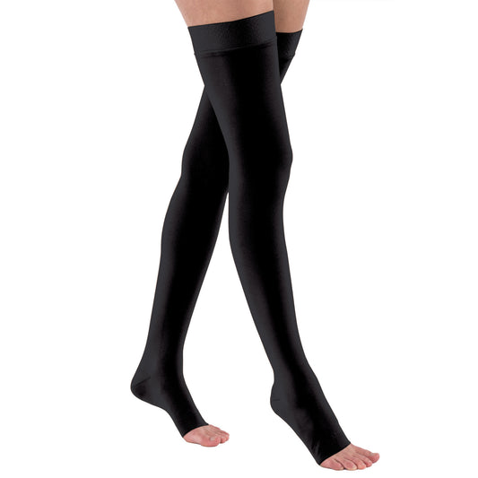 Jobst Relief Open Toe Thigh Highs w/Silicone Dot Band 20-30 mmHg - Jobst Relief Open Toe Thigh Highs w/Silicone Dot Band - 20-30 mmHg Black