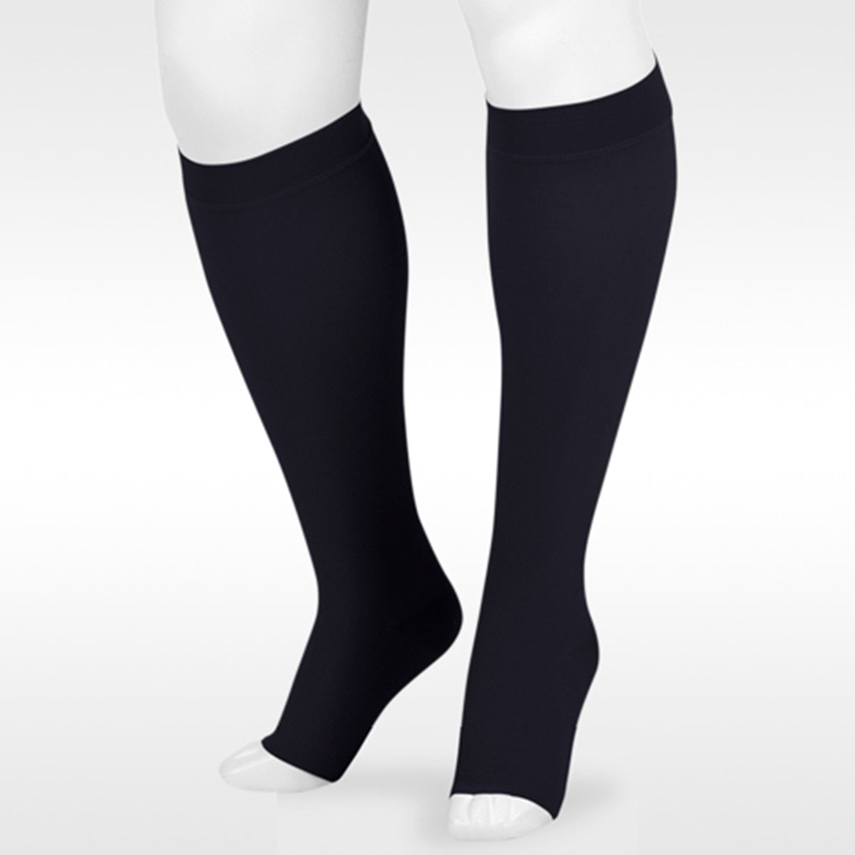 Juzo 3511 Dynamic (Varin) Soft Open Toe Knee Highs - 20-30 mmHg Black