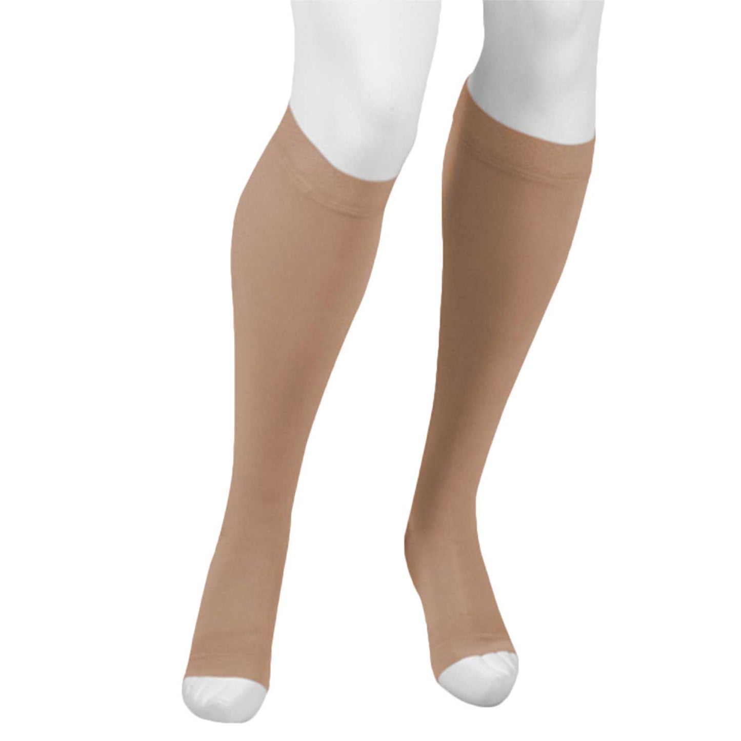 Juzo Assist 3611 Open Toe Knee Highs w/Silicone Band - 20-30 mmHg Beige