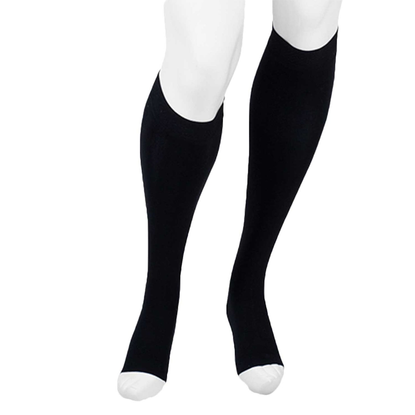 Juzo Assist 3612 Open Toe Knee Highs - 30-40 mmHg Black