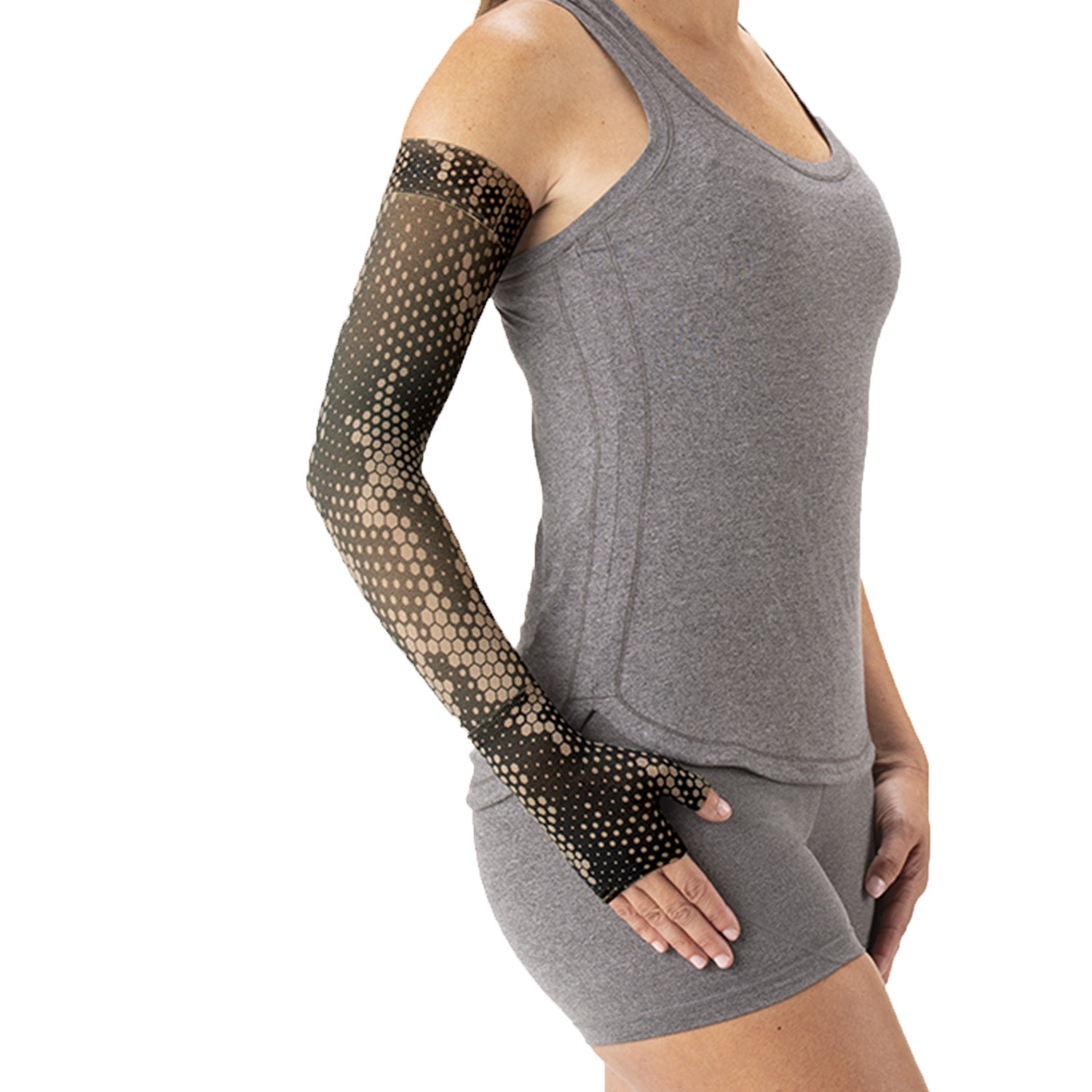 Juzo Soft 2000 Print Pixel Black Armsleeve - 15-20 mmHg