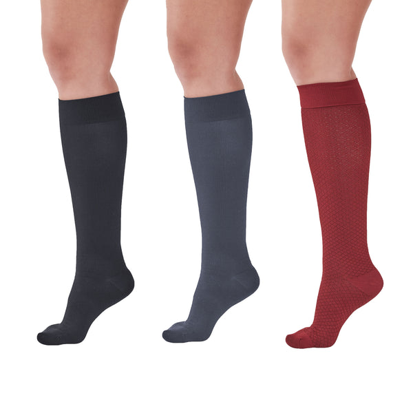 AW Style 115 Women's Microfiber Knee High Trouser Socks - 8-15 mmHg