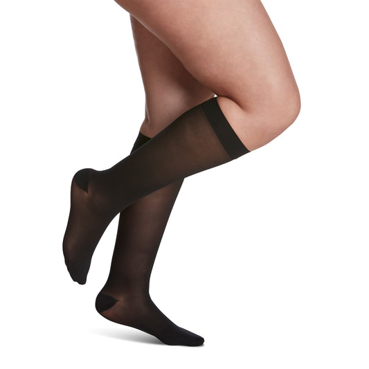 Sigvaris Style 781 Women's Sheer Knee Highs 15-20 mmHg - Sigvaris Style 781 Sheer Closed Toe Knee Highs - 15-20 mmHg Black